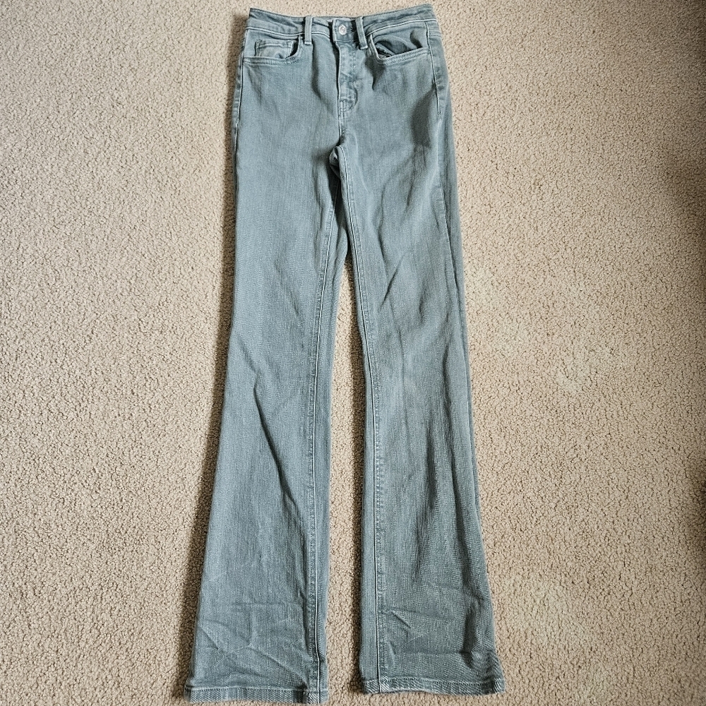 Flying Monkey Green High Rise Slim Boot Jean 26